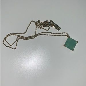 Kendra Scott square aquamarine stone necklace